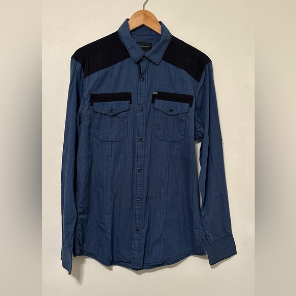 INC International Concepts Button Down ColorBlock Shirt - Picture 1 of 4